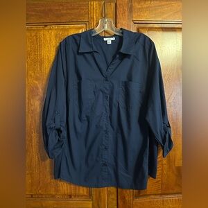 Croft & Barrow Navy Blue Women’s Button Up Blouse